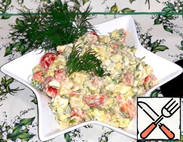 Cod Liver Salad with Vegetables Recipe