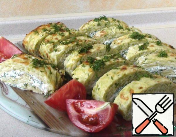 Zucchini Roll with Cottage Cheese Recipe