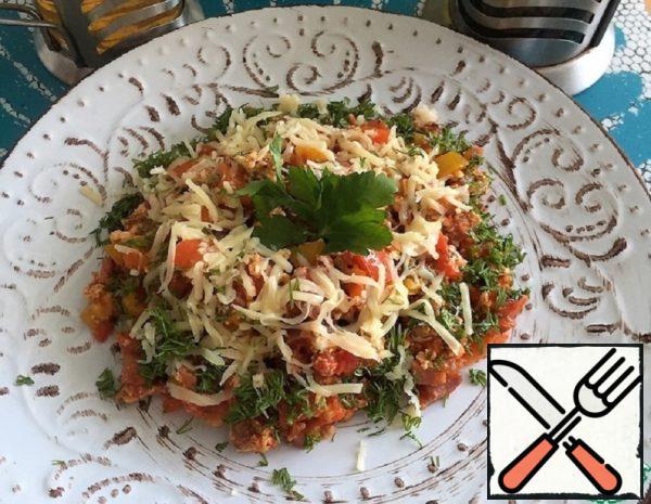 Omelet with Vegetables, Cheese and Ham Recipe