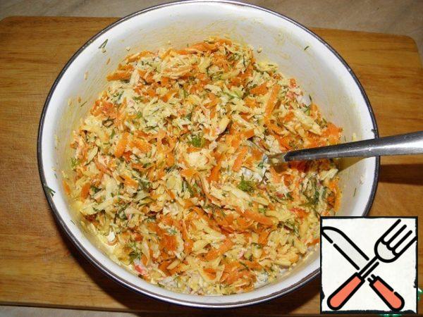 Add salt, pepper and mix.
