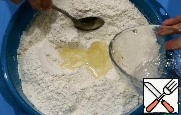 Add vegetable oil and mix.

