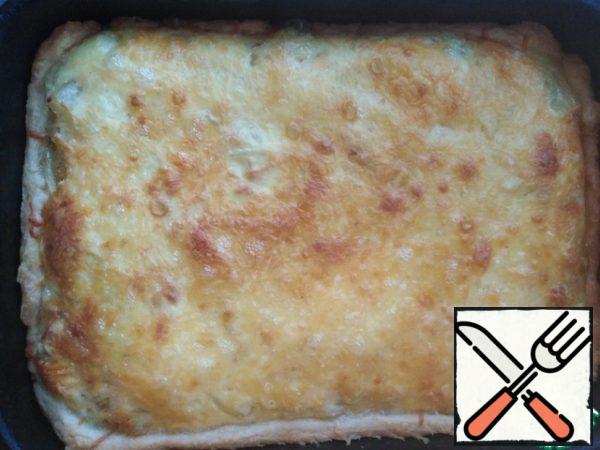 Remove from the oven and allow to cool slightly until warm.
