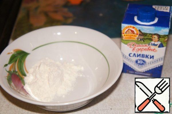 Cream mix with a small amount of flour.