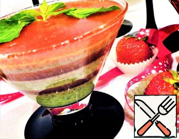 Yogurt Dessert with Strawberries and Mint Recipe