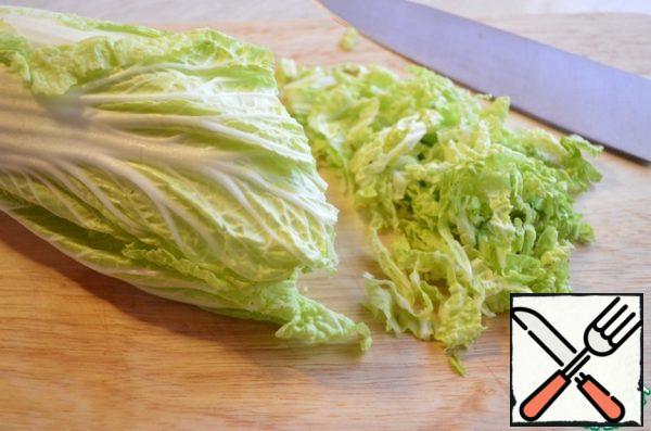Chop the cabbage.
