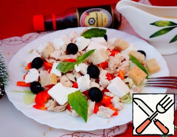 Salad with Chinese Cabbage, Chicken and Feta Recipe