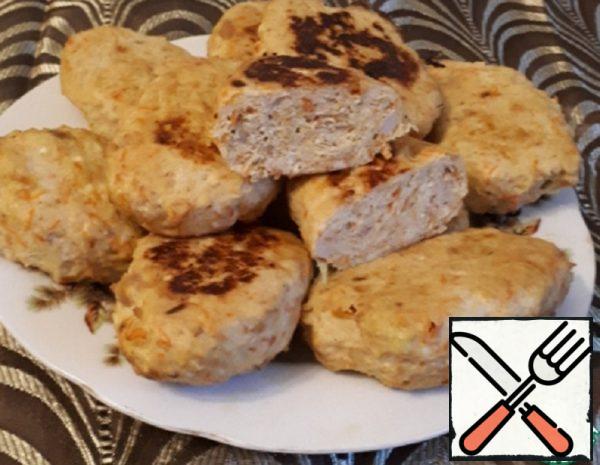 Chicken Cutlets with Cottage Cheese and Cabbage Recipe