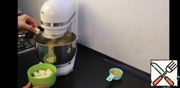 After 10 minutes, start introducing cubes of COLD butter.
