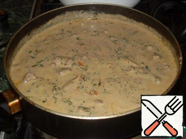Then sprinkle with finely chopped herbs.
