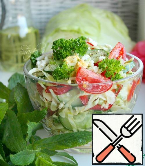 You can optionally sprinkle the salad with lemon juice.Mix well before serving.Bon appetit!