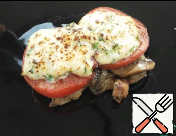 Chops with Mushrooms and Cheese on the Grill Recipe