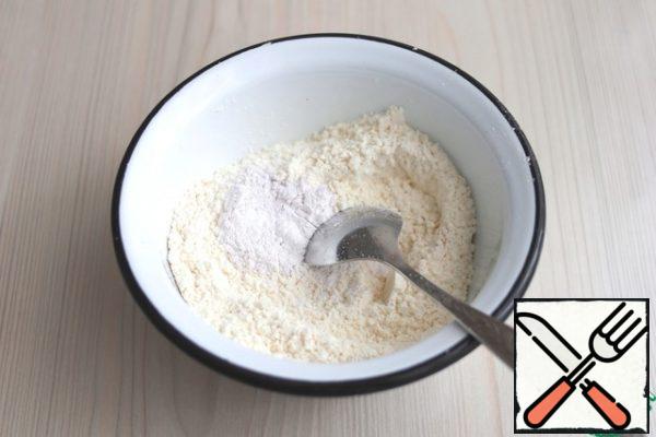Then add baking powder (1 teaspoon)