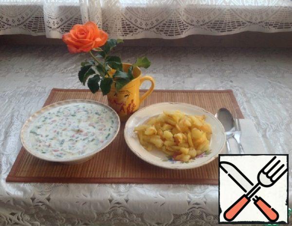 Okroshka on Kefir and Mineral Water Recipe
