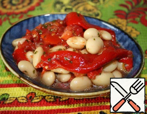Snack of Beans and Baked Peppers Recipe