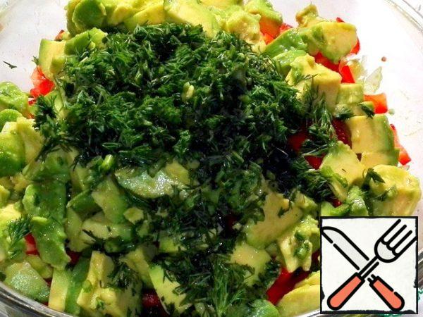 Chop the dill and put it in a bowl.
