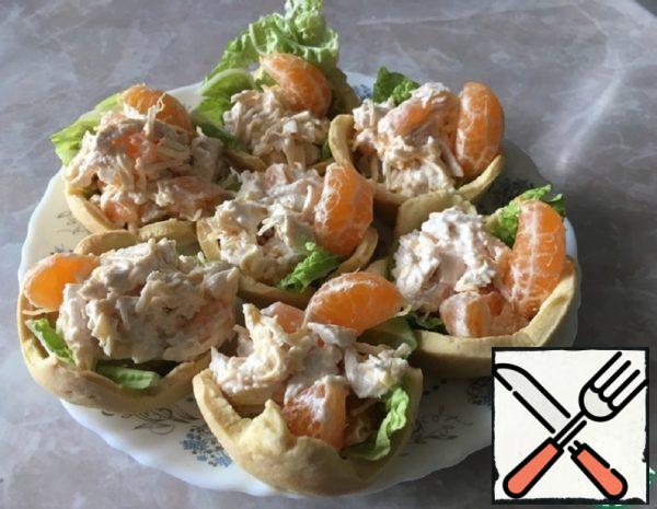 Tartlets with Salad "Tangerine Paradise" Recipe