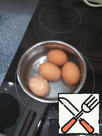 Egg wash and boil hard-boiled (10 min after boiling).