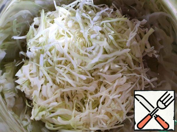 Finely chop the cabbage.
