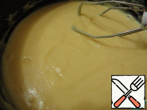 Pour all the contents back into the pan and cook over medium heat for 20 -25 minutes, until thick. Cool and whisk until smooth cream.