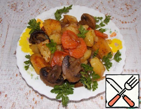 Mushrooms baked with Vegetables Recipe