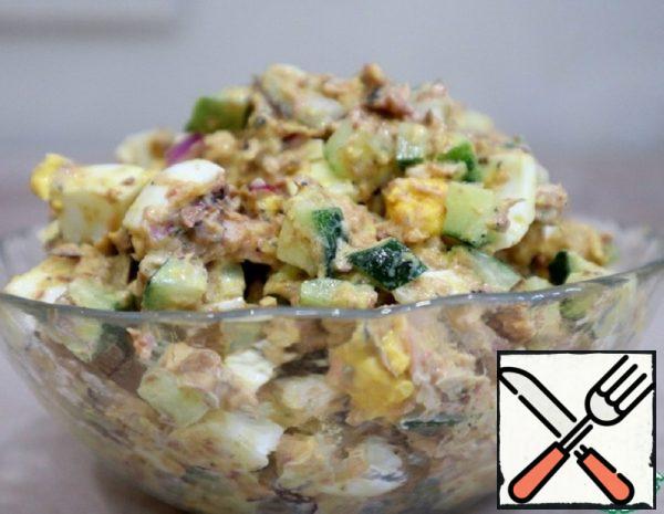 Salad with Fish, Egg and Cucumber Recipe