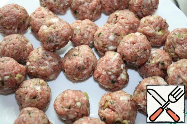 Make meatballs the size of a walnut.