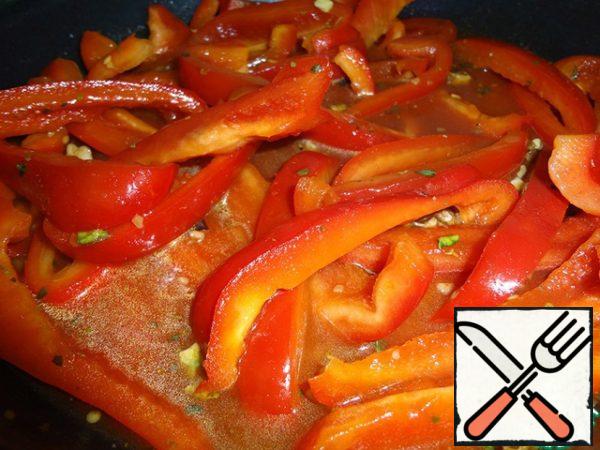 Add chopped tomatoes, salt, pepper, sweet paprika. If using fresh tomatoes, after rinsing them with boiling water, remove the skins. Optionally, you can add other favorite spices.