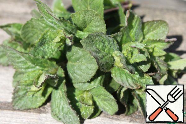Soak mint in water for a few minutes and rinse well under running water.

