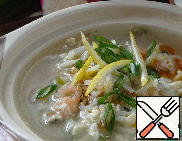 Soup with Shrimp, Green Onions and Egg Recipe