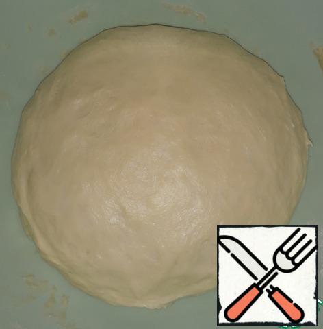 Cover the dough with a towel (or cling film) and put in a warm place for proofing for 25-30 minutes. I use a microwave: first I boil a glass of water in it, and then I put my dough there, close the door.. And voila, we are not afraid of drafts))