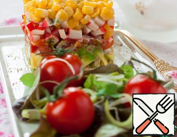 Salad of Vegetables and Crab Sticks Recipe