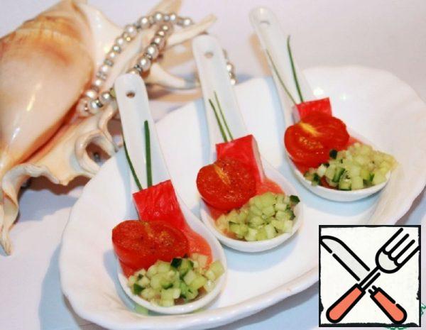 Spicy Snack with Crab Sticks in the Mediterranean Style Recipe