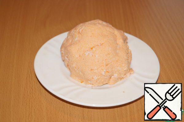 Pass the crab sticks through a blender until smooth.
