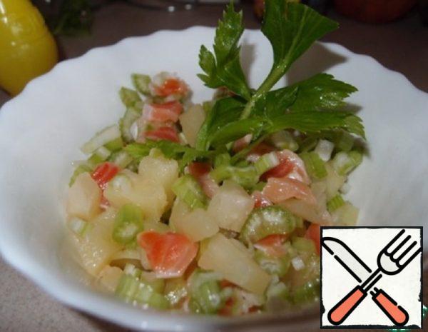 Celery Salad with Pineapple and Salmon Recipe