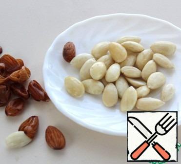 Almonds pour boiling water for 2 minutes and peel.