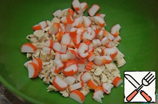 Add crab sticks,
