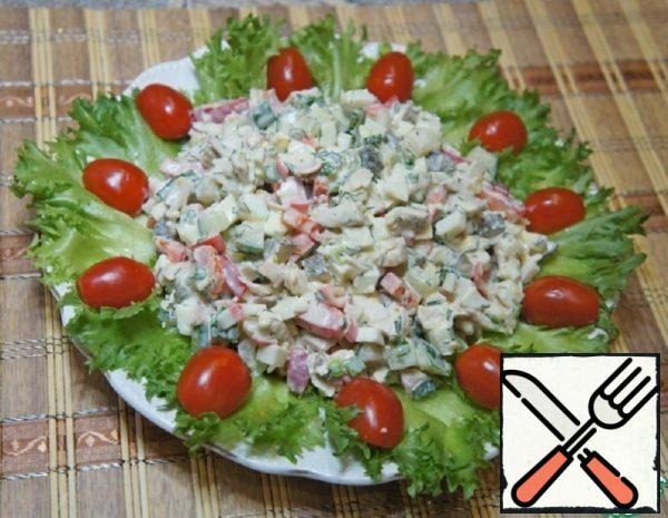Salad with Crab Sticks and Chicken Recipe