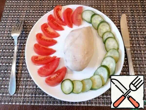 We serve to the table either as is, or with what luck) I was lucky this time with a salted cucumber and tomato)Bon appetit!