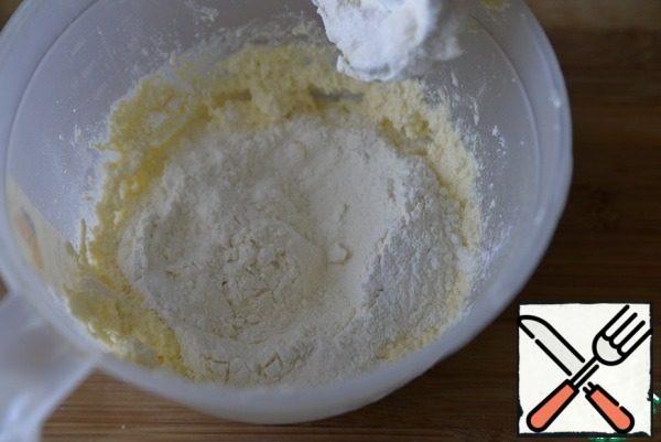 Put the flour with baking powder.
