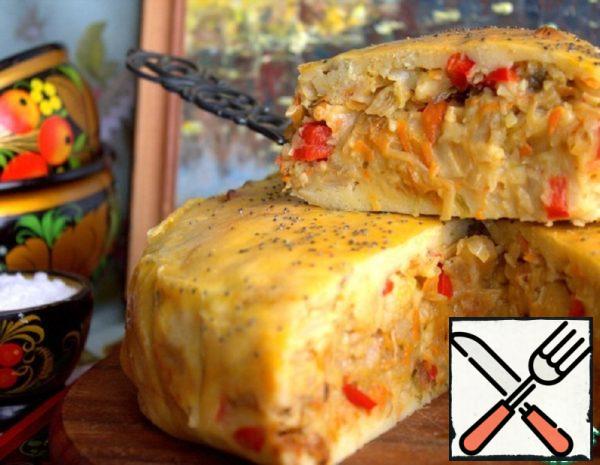Aspic Pie with Cabbage and Mushrooms Recipe