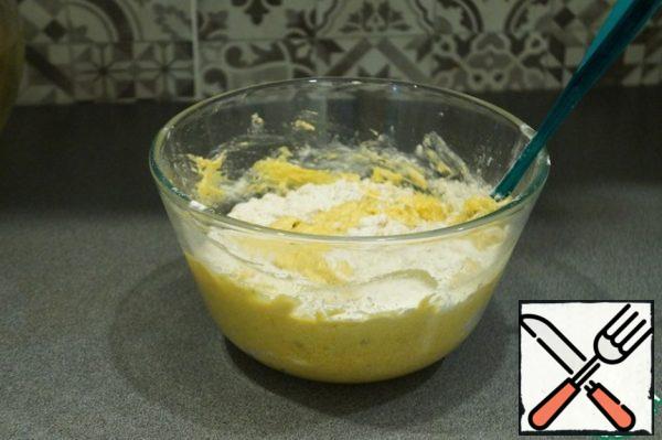 Then add the flour mixture, alternating with milk. Sprinkle with chopped nuts.

