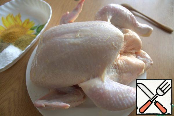 My chicken is young, without excess fat.
