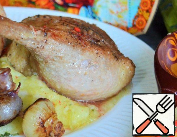 Duck Legs with Vegetable Puree Recipe