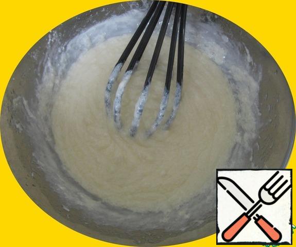 Mix thoroughly. You can whisk, you can just spoon.