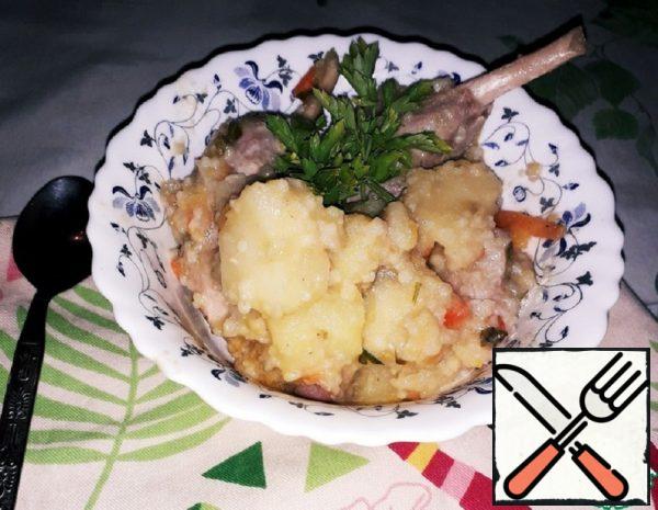 Stew with Rabbit, Turnip, Pumpkin and Couscous Recipe