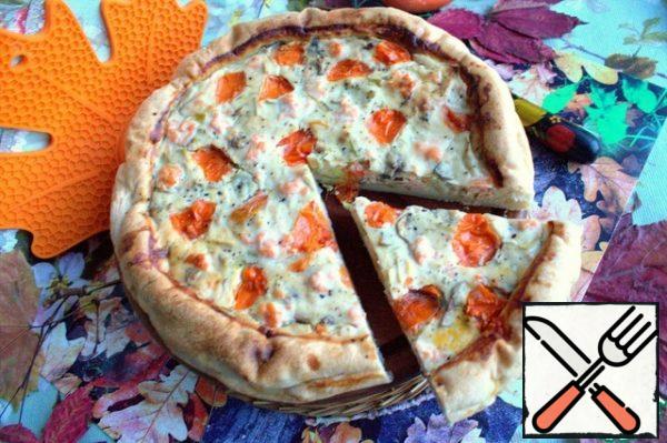 Transfer the custard pie to a board or flat plate. Now the pie is easily divided into portions.