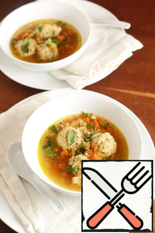 Vegetable Soup with Cheese Balls Recipe