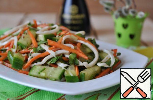 Add finely chopped cilantro. Mix it.
It is better to infuse this salad for at least 4 hours.
Serve the salad chilled.