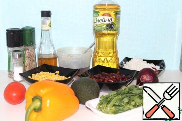Prepare the ingredients. Cook the rice. Soak the beans for at least 4 hours, then cook.