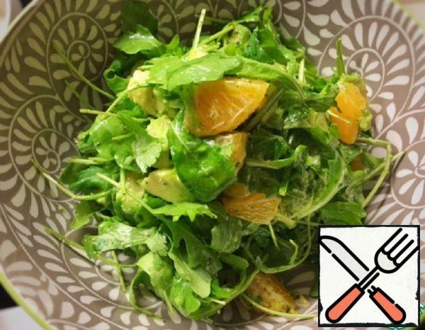 Fresh Salad with Tangerines and Avocado Recipe